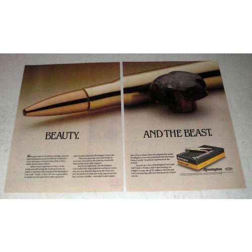1988 Remington Core-Lokt Bullet Ad - Beauty and Beast