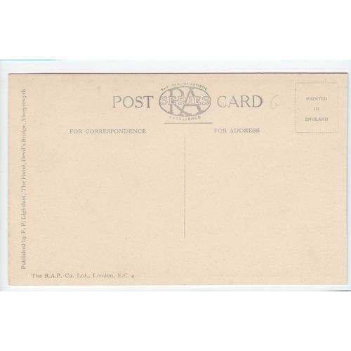 Nant Llettys Waterfall Devil's Bridge Cardiganshire Postcard DBG