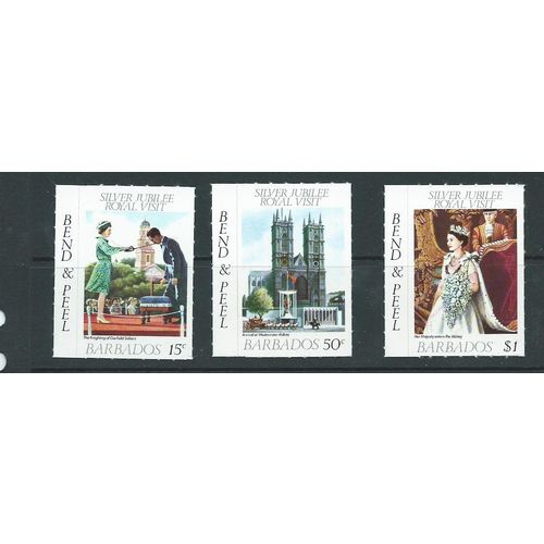 barbados stamps sg590 mnh set sg 590 royalty