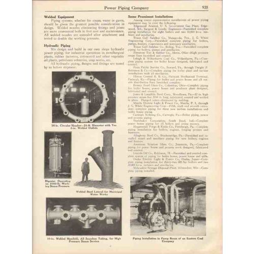 power piping company 1931 industrial piping engineers vintage catalog
