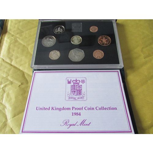 1984 QUEEN ELIZABETH II ROYAL MINT PROOF SET BLUE CASE. I
