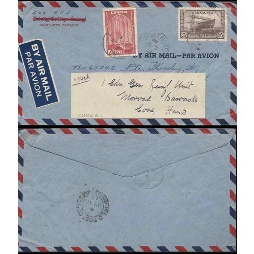 Canada War Issue Military Air Mail 1942 RETURN LABEL FPO#527, FPO#SO11