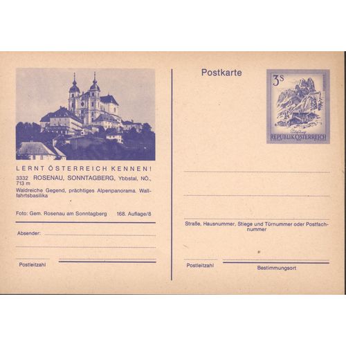 Austria unused - 3s pre-paid - 3332 Rosenau Sonntagberg, Ybbstal