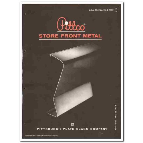 PITTSBURGH PLATE GLASS COMPANY 1958 Pittco store front vintage catalog