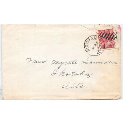 Innisfail + Okotoks, Alberta cancels, 1915