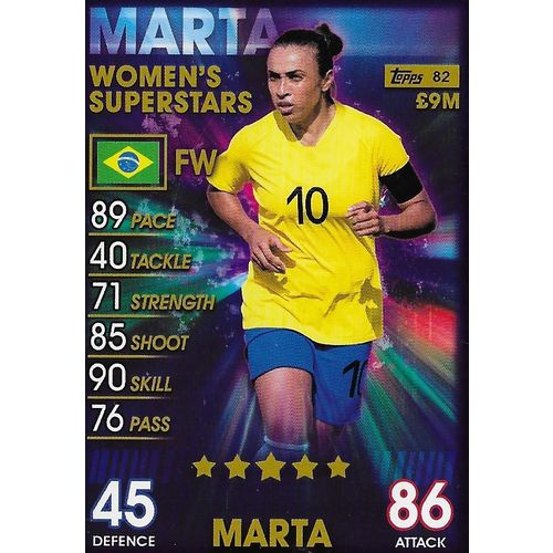 Match Attax - 101 (2019): Women's Superstars (Base) - Brazil, Marta