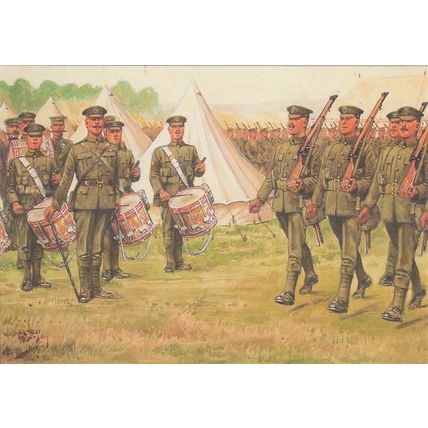 Arrival In Camp The Essex Regiment Military Uniform Postcard (U13724)