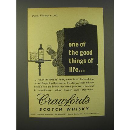 1964 Crawford's Scotch Ad - one of the good things of life