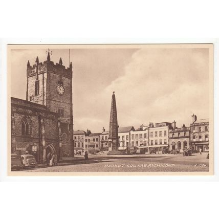 Market Square Richmond North Yorkshire Postcard K1786
