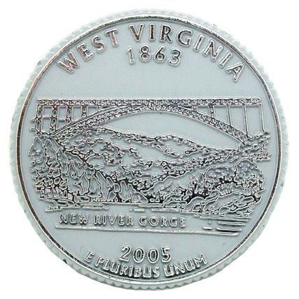 West Virginia State Quarter Fridge Magnet