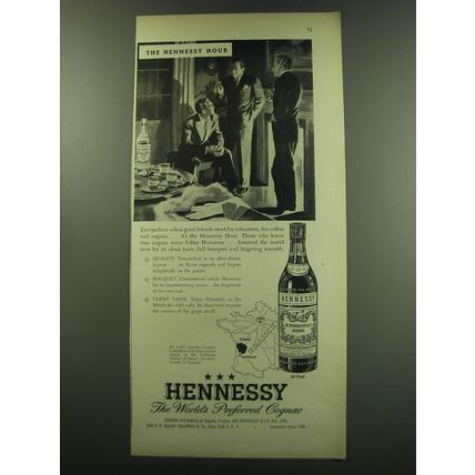 1949 Hennessy Cognac Ad - The Hennessy Hour