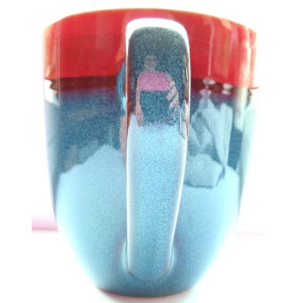 Brown & Blue Mug Reactive Glaze Stoneware 10.5 CM