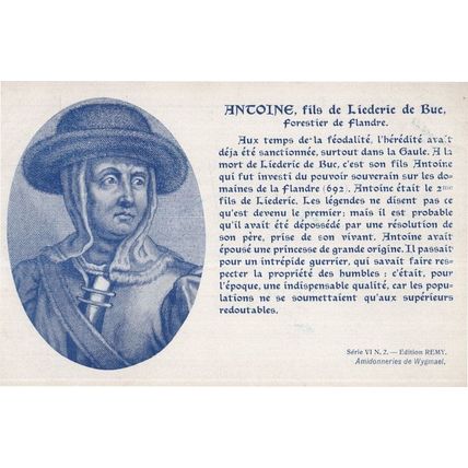 Antoine Fils De Liederic De Buc Forestier De Flandre Antique Postcard