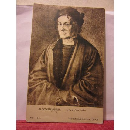 pORTRAIT OF HIS FATHER Albrecht Durer used antique postcard. ART 1911 pm #