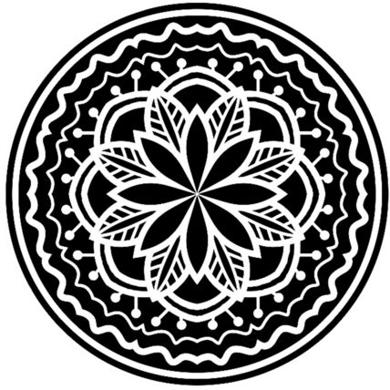Embroidery Iron On Patch Flower British Made Black & White 8x8cm Exclusive P594