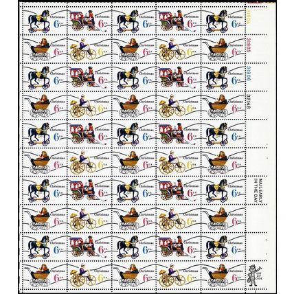 1418a, 6¢ Christmas Toys Sheet of 50 Pre-cancelled Stamps - Stuart Katz