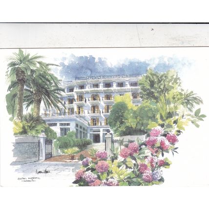 Majestic Palace Hotel Sorrento Italy Unknown Artist Postcard unused VGC
