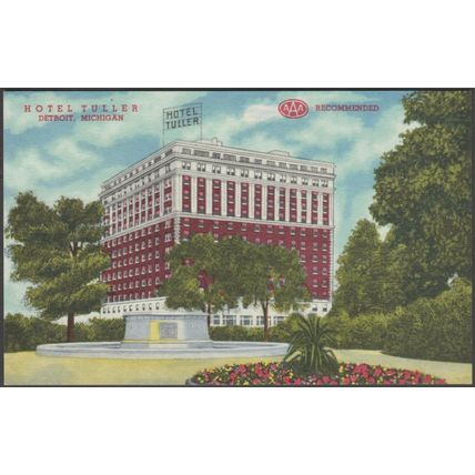 Hotel Tuller, Detroit, Michigan, 1951 - Curt Teich Postcard