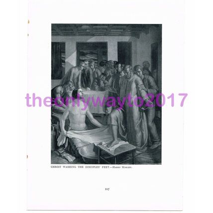 Christ Washing Disciples Feet, by Harry Morley, Book Illustration, 1926
