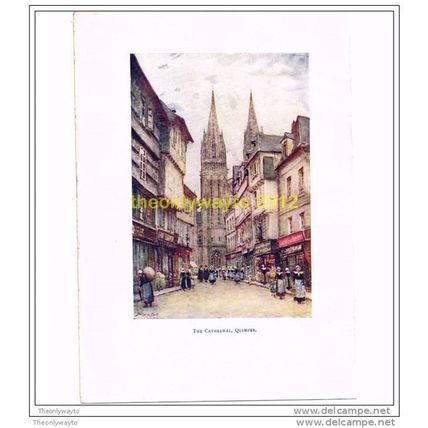 CATHEDRAL, QUIMPER, FROM PICTURESQUE BRITTANY, 1906 (FRANCE)