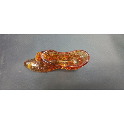 Vintage Fenton S.D. Sollers Orange Shoe Glass Novelty Item