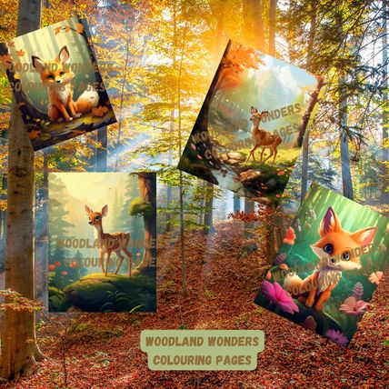 Woodland Wonders Children's Colouring PDF Download Printable Illustrations