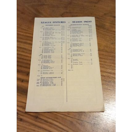 1962/63 Tonbridge v Hastings United, Southern League - 17/11/62 ** FREE P&P **