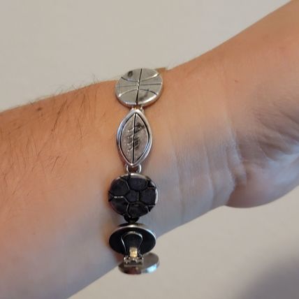 Silver Tone Sports Bracelet