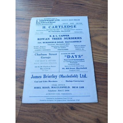 1973/74 Macclesfield Town vs Stafford Rangers - FA Trophy * FREE P&P *