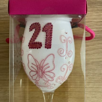 Happy 21st Birthday champagne glass