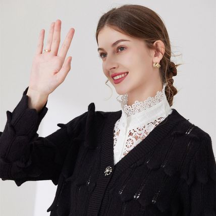Ladies False Half Collar Fake Shirt Blouse Flower Lace Detachable Collar Bib