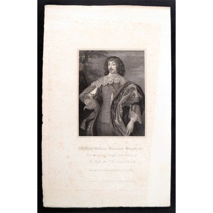 WILLIAM VILLIERS, VISCOUNT GRANDISON 1815 Anthony van Dyck - Picart ENGRAVING
