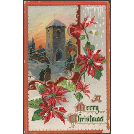 Winter Glories - A Merry Christmas, c.1910s - Tuck's Embossed Postcard