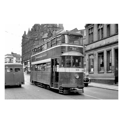 pu0093 - Leeds Tram no 505 at City Centre - print