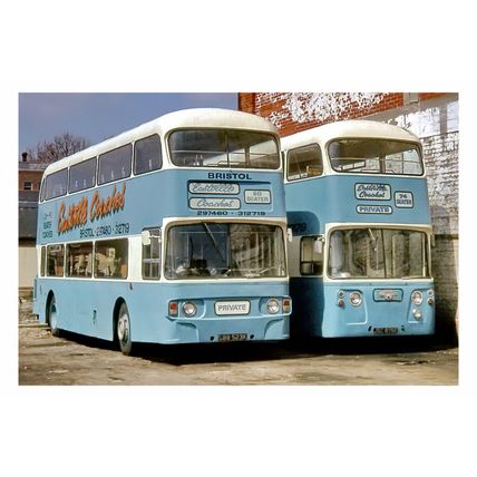 pu0486 - Eastville Coaches Buses - GBB 523K & JSC 875E at Bristol - print