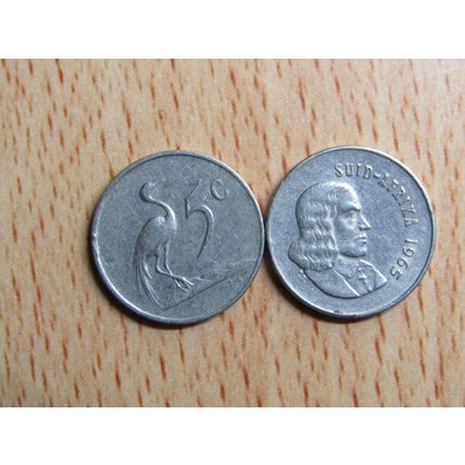 Suid Africa South Africa 1965 5 Cent Coin