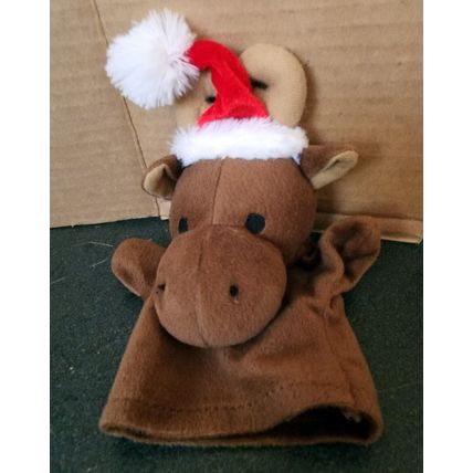 Christmas Reindeer Fabric Childs Hand Puppet