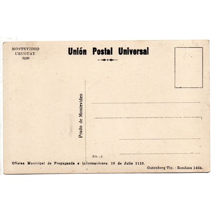 REAL PHOTOGRAPHIC POSTCARD OF PRADO PARK MONTEVIDEO URUGUAY (4208)