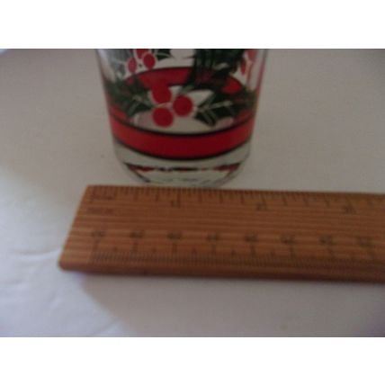 Vintage Christmas Holly and Berries Shot Glasses 2oz Set of 3