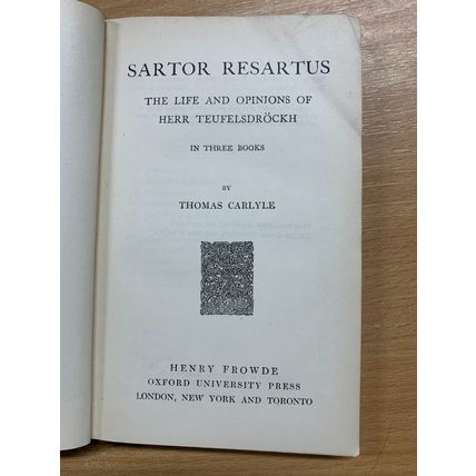 1906 "SARTOR RESARTUS" THOMAS CARLYLE ANTIQUE SMALL HARDBACK BOOK (P2)
