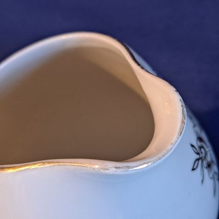Vintage China FLORAL CREAMER 3 1/2" JAPAN Gold Flowers Trim