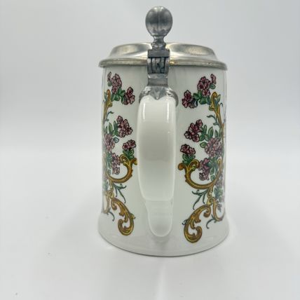 DR. Merkle Atelier German Ges. Gesch Lidded Beer Porcelain Stein 6”