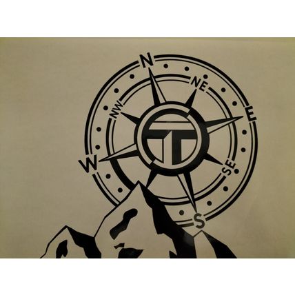 2 x Talbot Express T Logo Decal, Sticker over a Mountain, Large 21in x 10in