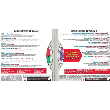 Top Ten Hits (Volume 1 & 2) : Double Promotionanal CD from the Daily Express