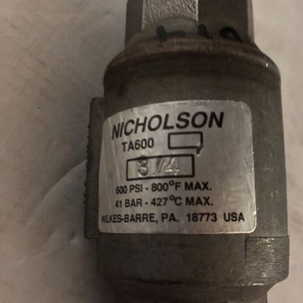 NEW 3/4" NPT NICHOLSON TA600,NICHOLSON TA 600 THERMO DYNAMIC STEAM Trap 600,AL