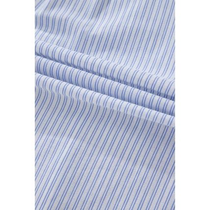 Sky Blue Stripe Ruffled Button up Long Sleeve Shirt