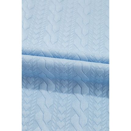 Beau Blue Textured Colorblock Edge Tank Top High Waist Pants Set