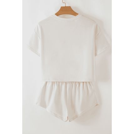Beige Cow with Bows Cropped Tee and Skort Set