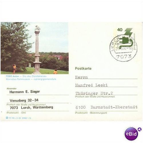 Germany postcard 1977 - 7080 Aalen