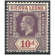 Sierra Leone 1921 SG122 10d Purple & Red Mounted.Mint.